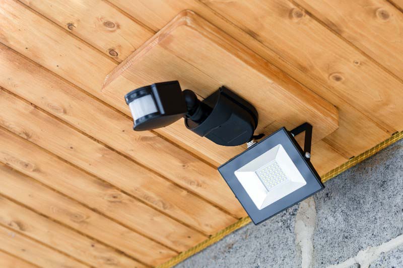 Image of a motion light, featured by Electrician Flowermound, highlighting motion lighting as part of the services offered, ensuring it aligns with the page's context.