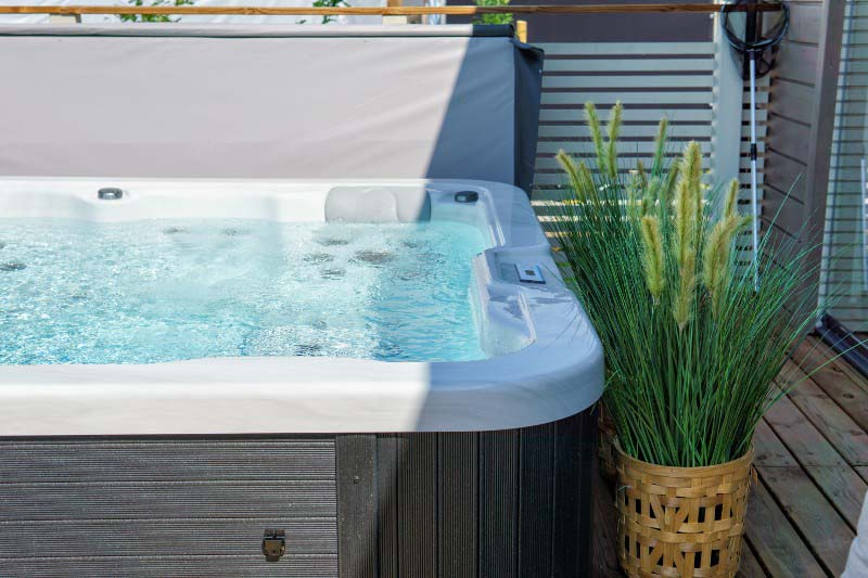 Image of a hot tub, featuring Electrician Flowermound and highlighting hot tub installation and electrical services, ensuring it aligns with the page's context.